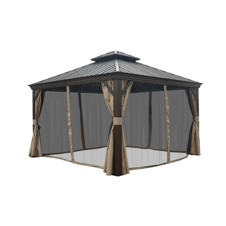 Kozyard Alexander Aluminum Hardtop Gazebo 12'x12' Net Set, No return , No refund
