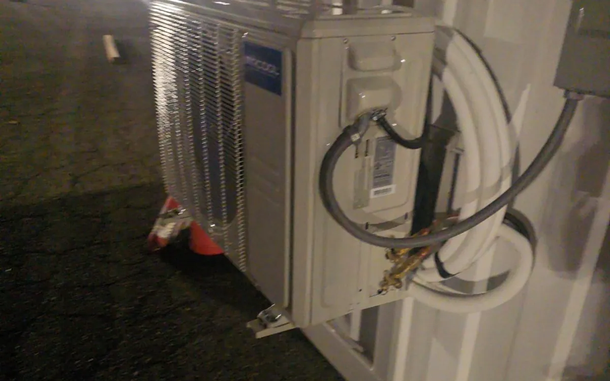 Mini split condenser installed outside by Zomg