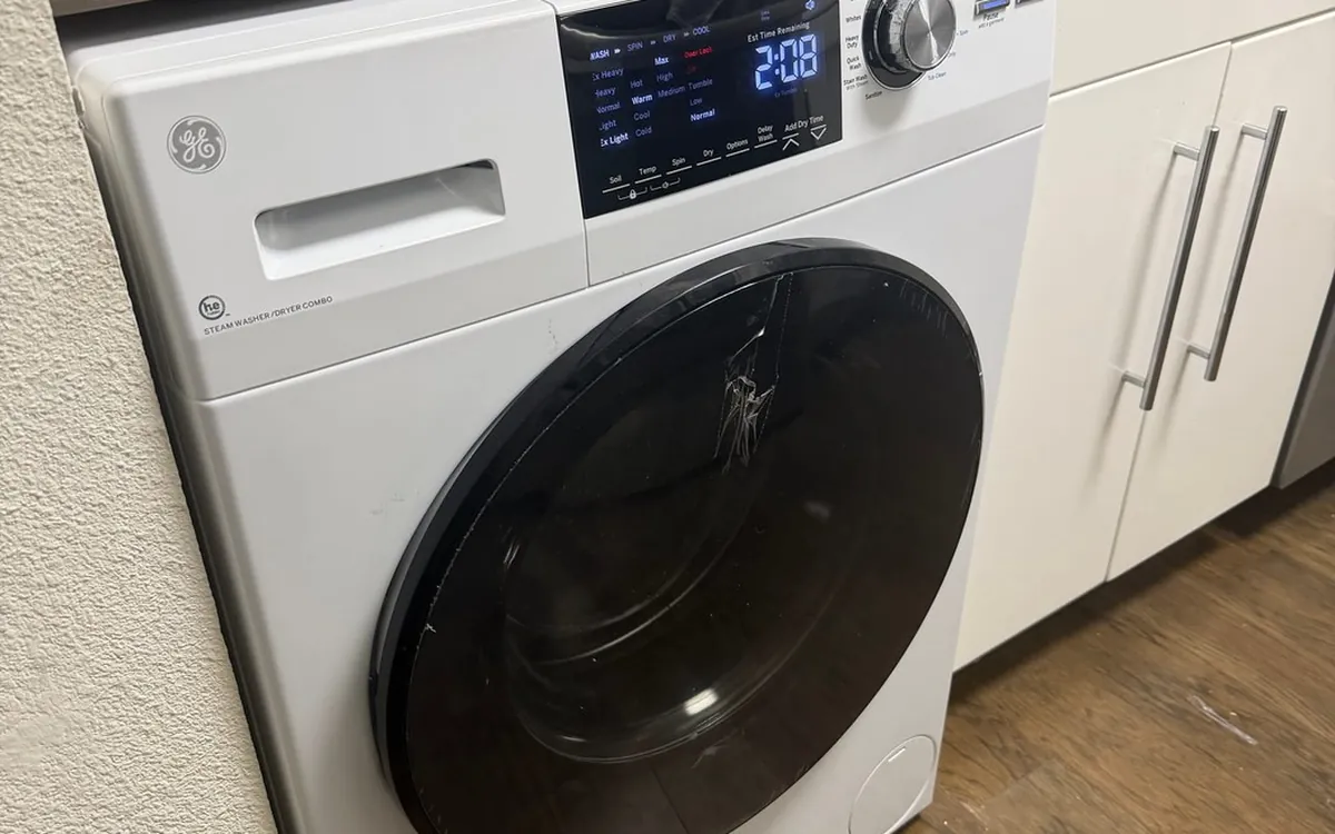 Front load washer installed under the counter