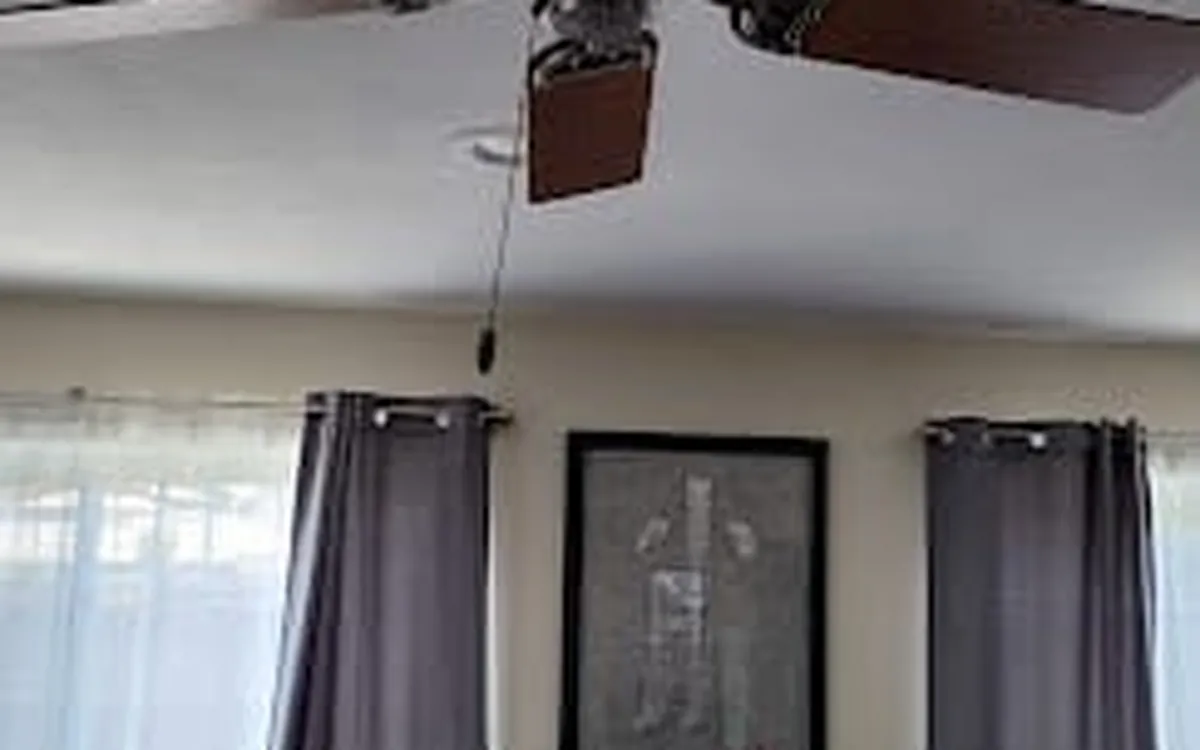Living room ceiling fan installed by the Zomg crew
