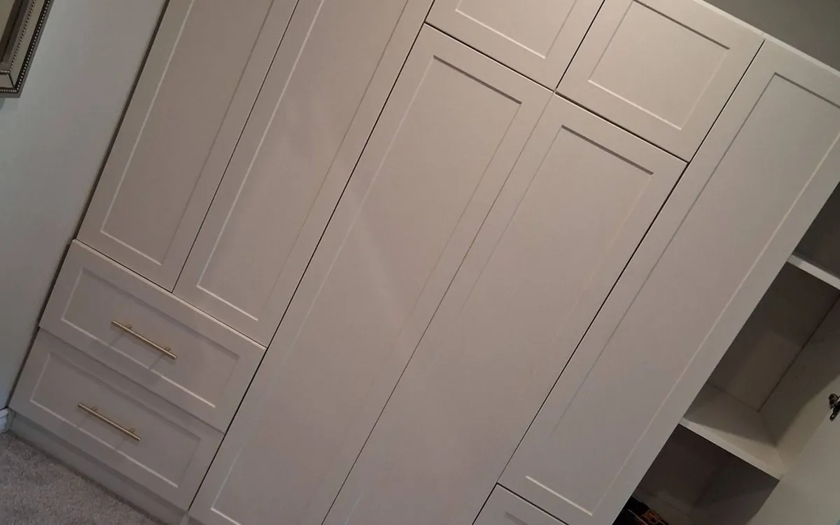Closet cabinets installed by the Zomg crew