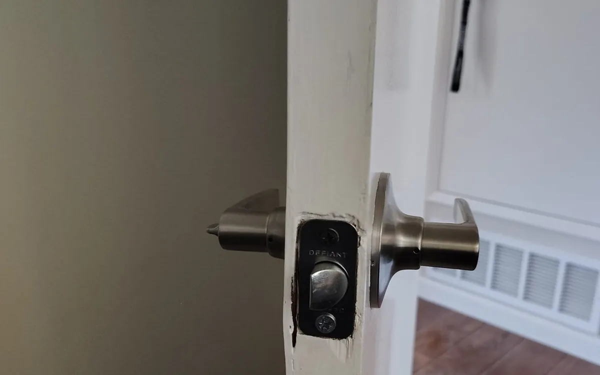 Door lever and deadbolt installed by Zomg