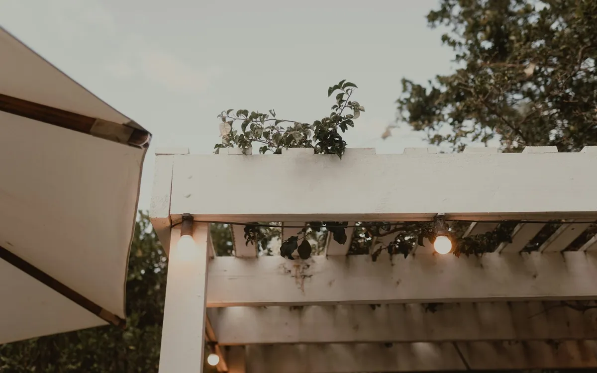 Pergola with string lights