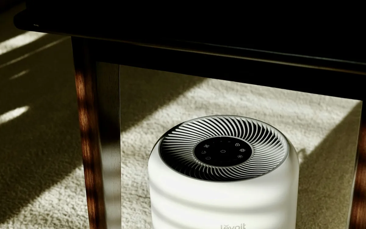 HEPA air purifier in a living room