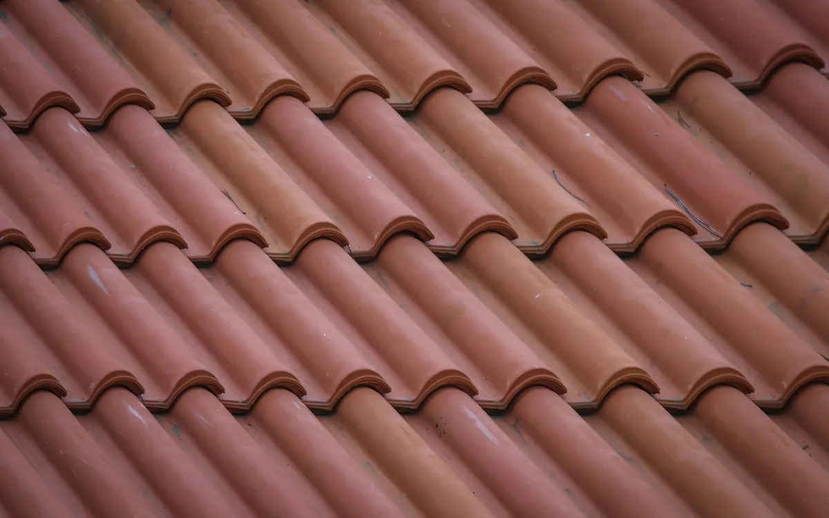 Roof tiles up close