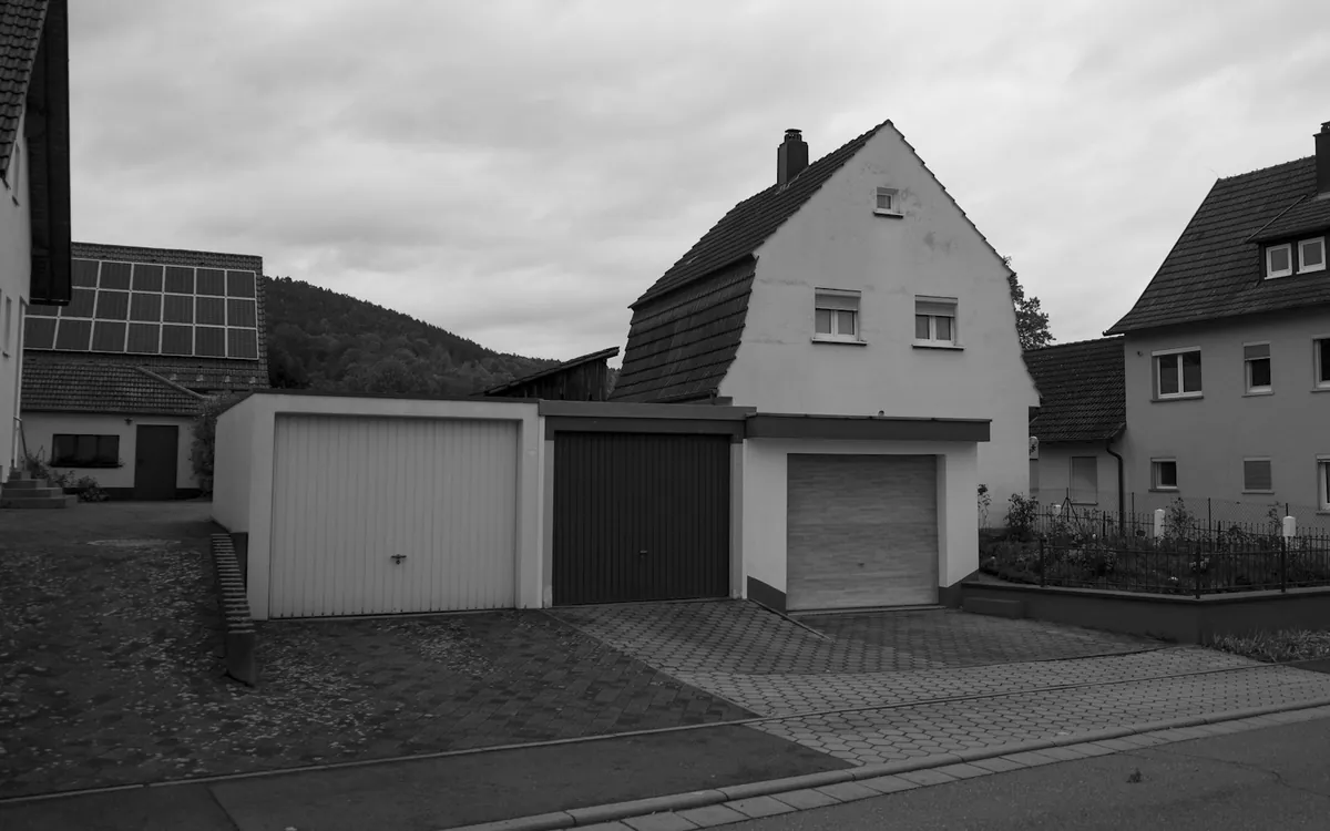 Two car garage with solar panels
