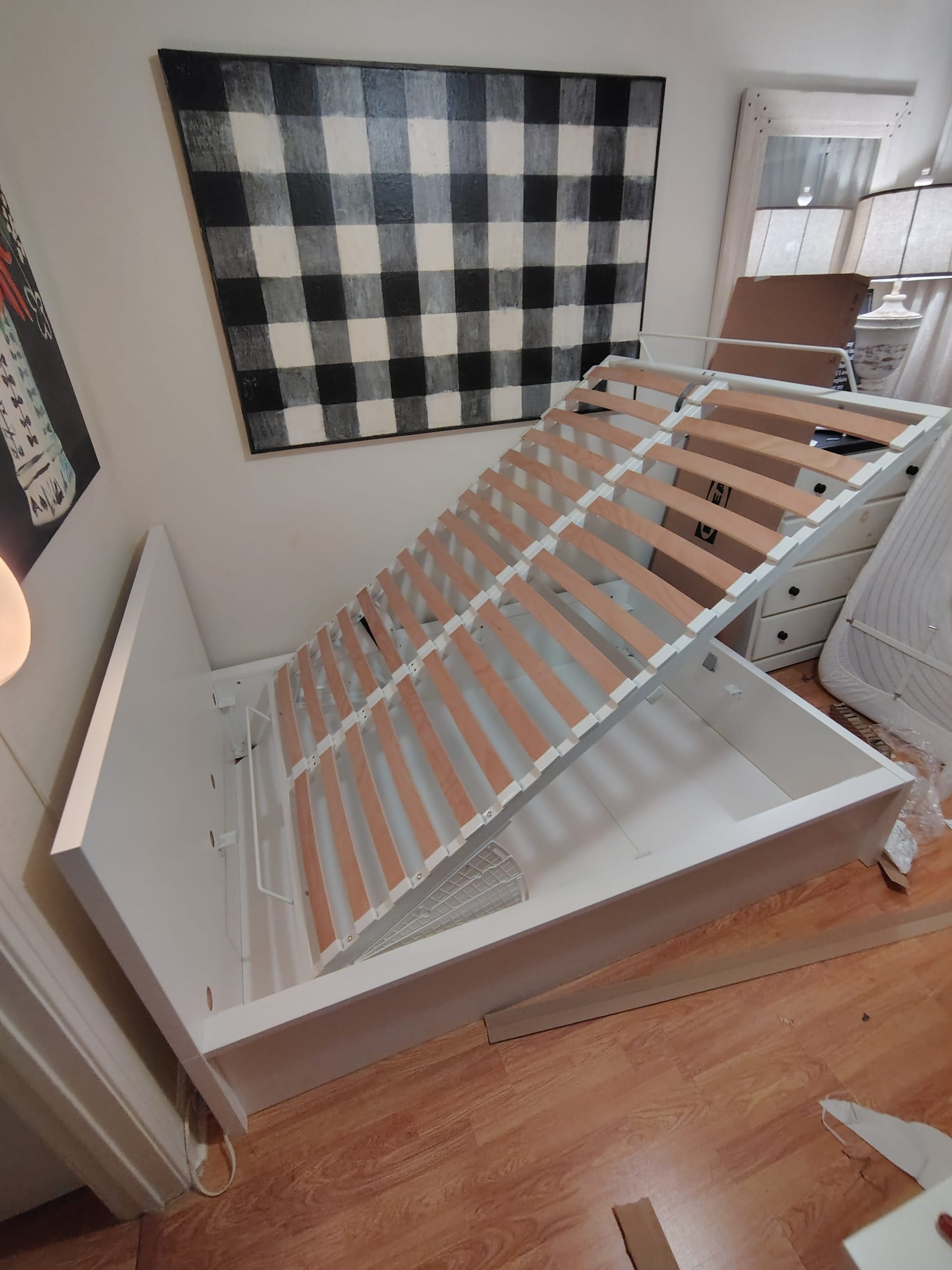 IKEA MALM storage bed frame assembled on-site in a customer bedroom — Zomg The Handyman