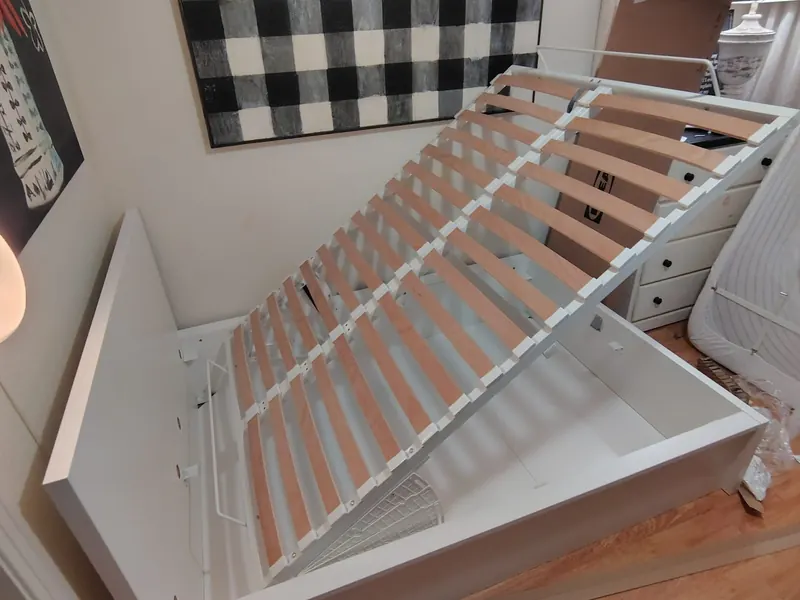 Bed frame assembled in a customer bedroom by Zomg The Handyman